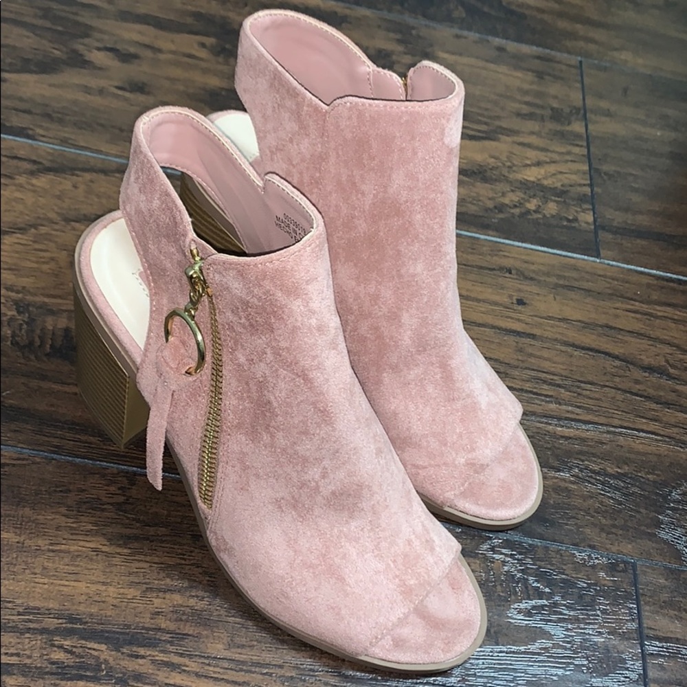 Pink heeled sandals